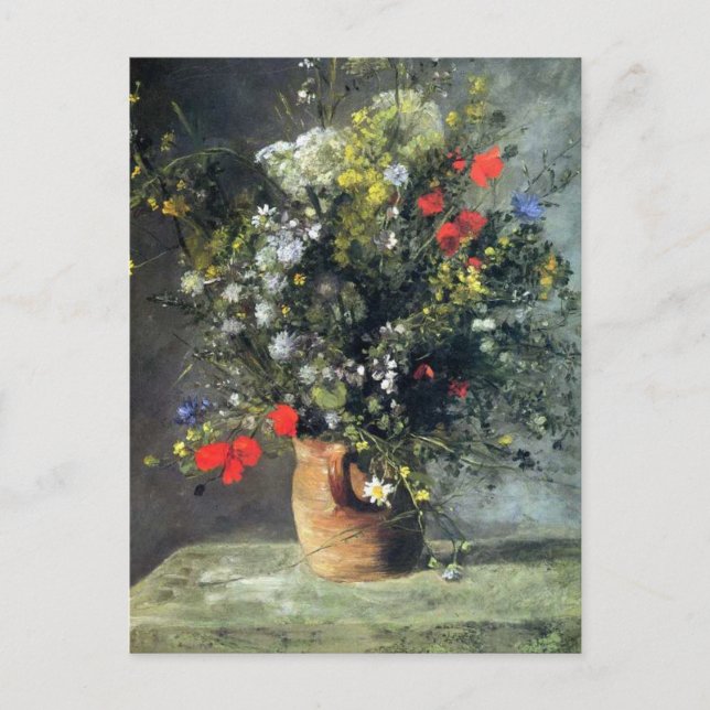 Renoir, Fleurs dans une carte postale Vase (Devant)