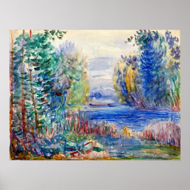 Renoir - Flusslandschaft 1890 Poster (Vorne)