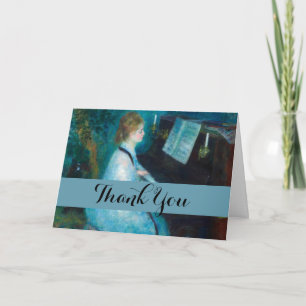 Renoir Frau am Piano Vintage Impressionistin Dankeskarte
