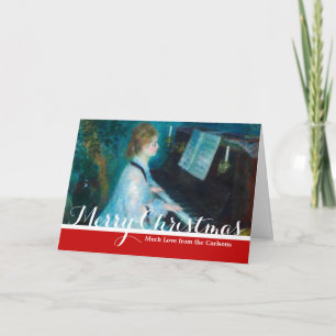 Renoir Frau am Piano Vintage Impressionistin Feiertagskarte