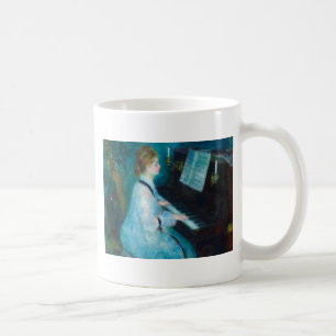 Renoir Frau am Piano Vintage Impressionistin Kaffeetasse