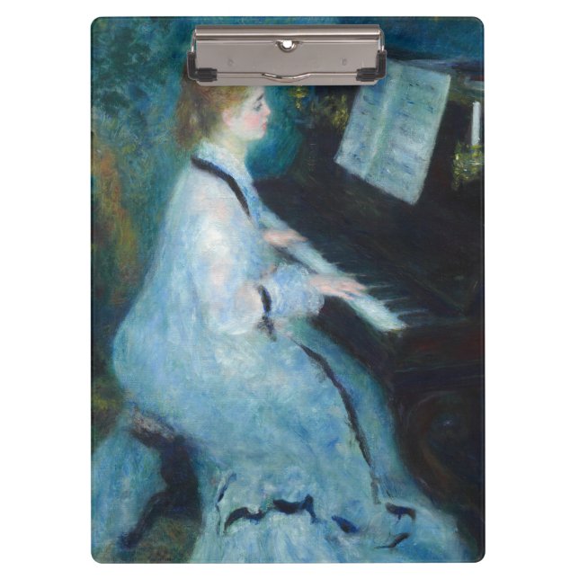 Renoir Frau am Piano Vintage Impressionistin Klemmbrett (Vorderseite)