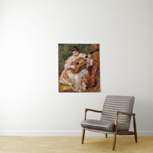 Renoir - Frau, die Gitarre spielt, Wandteppich