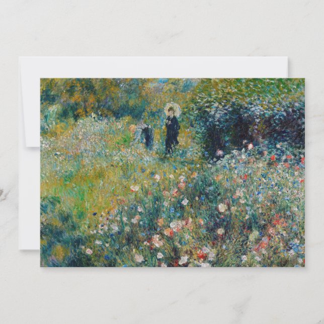 Renoir - Frau mit Sonnenschirm im Garten Dankeskarte (Vorderseite)