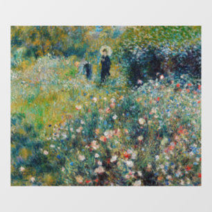 Renoir - Frau mit Sonnenschirm im Garten Fensteraufkleber