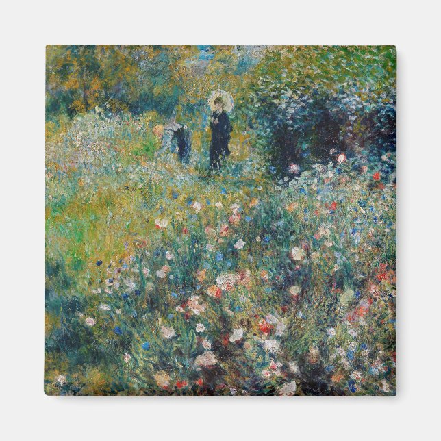 Renoir - Frau mit Sonnenschirm im Garten Magnet (Vorne)