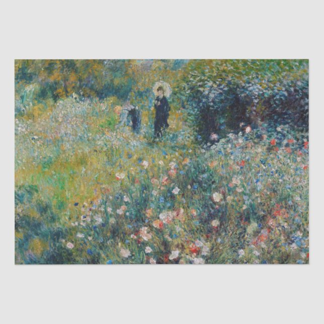 Renoir - Frau mit Sonnenschirm im Garten Seidenpapier (Vorderseite)
