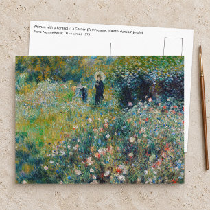 Renoir - Frau mit Sonnenschirm in einem Garten Postkarte