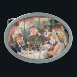 Renoir French Luncheon Boating Party Ovale Gürtelschnalle<br><div class="desc">Renoir Impressionismus Gemälde Luncheon des Boating-Party - Das wunderschöne Gemälde wurde von dem berühmten Impressionisten Renoir in den Jahren 1880-1881 entworfen. Es ist eines der berühmtesten Gemälde von Renoir und besticht durch eine entspannte und unterhaltsame Atmosphäre. Freunde teilen Essen, Wein und Unterhaltung. Das Gemälde wurde in Frankreich auf einem Balkon...</div>