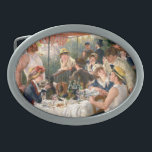 Renoir French Luncheon Boating Party Ovale Gürtelschnalle<br><div class="desc">Renoir Impressionismus Gemälde Luncheon des Boating-Party - Das wunderschöne Gemälde wurde von dem berühmten Impressionisten Renoir in den Jahren 1880-1881 entworfen. Es ist eines der berühmtesten Gemälde von Renoir und besticht durch eine entspannte und unterhaltsame Atmosphäre. Freunde teilen Essen, Wein und Unterhaltung. Das Gemälde wurde in Frankreich auf einem Balkon...</div>