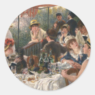 Renoir French Luncheon Boating Party Runder Aufkleber