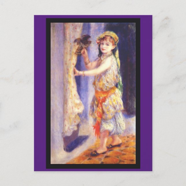 Renoir, Girl with a Bird, Postkarte (Vorderseite)