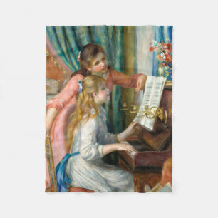 Renoir Girls am Piano Impressionismus Malerei Fleecedecke