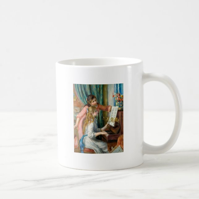 Renoir Girls am Piano Impressionismus Malerei Kaffeetasse (Rechts)