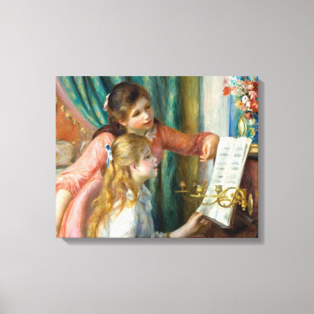 Renoir Girls am Piano Impressionismus Malerei Leinwanddruck (Vorderseite)