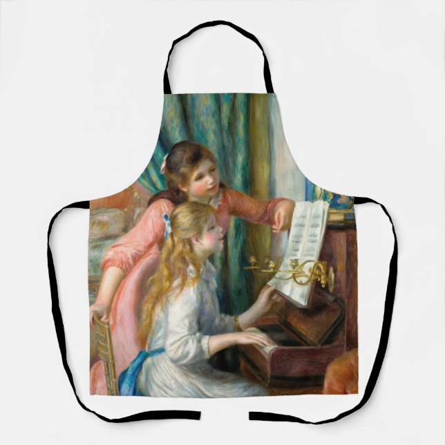 Renoir Girls am Piano Impressionismus Malerei Schürze (Vorderseite)