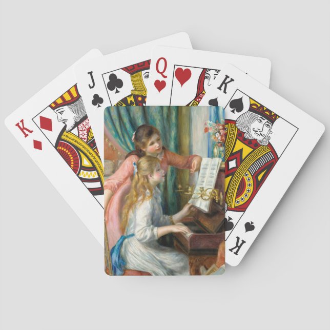 Renoir Girls am Piano Impressionismus Malerei Spielkarten (Rückseite)