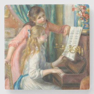 Renoir Girls am Piano Impressionismus Malerei Steinuntersetzer