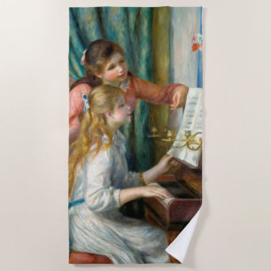 Renoir Girls am Piano Impressionismus Malerei Strandtuch