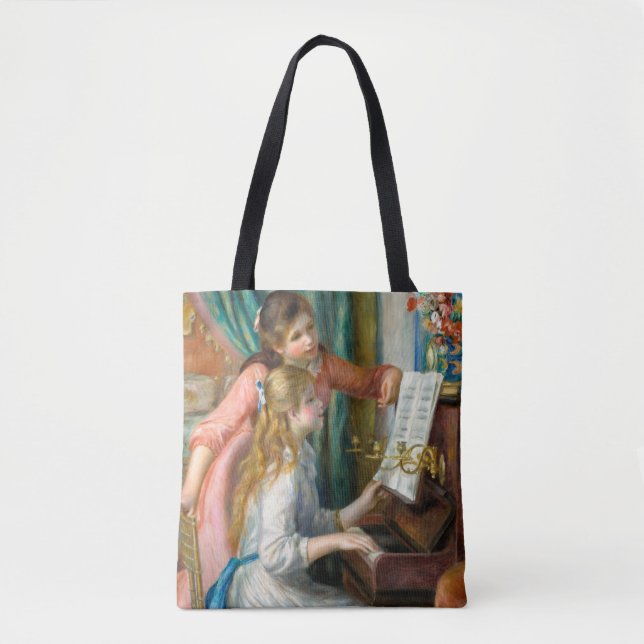 Renoir Girls am Piano Impressionismus Malerei Tasche (Vorderseite)