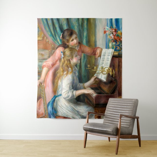 Renoir Girls am Piano Impressionismus Malerei Wandteppich (Beispiel)