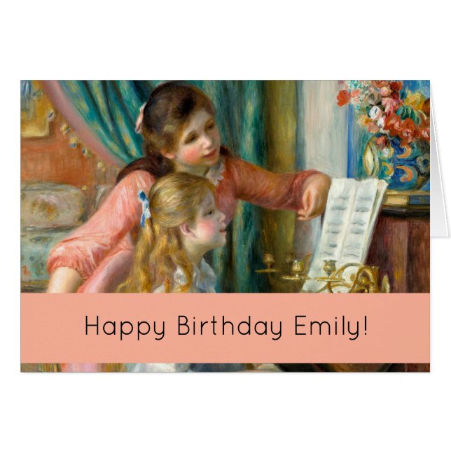 Renoir Girls at the Piano Happy Birthday (Devant horizontal)