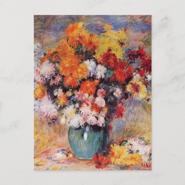 Renoir ist eine Vase aus Tulips und Anemonen Postkarte (Vorderseite)