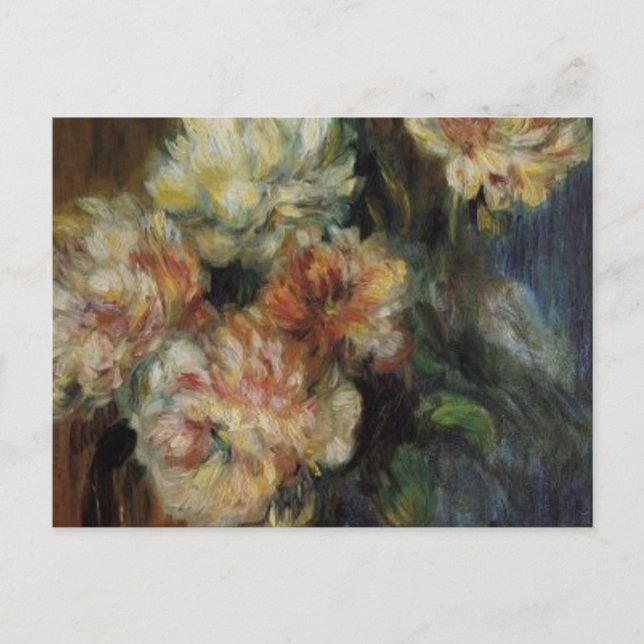 Renoir ist eine Vase der Peonies Postkarte (Vorderseite)