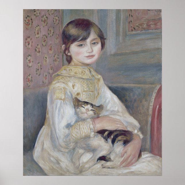 Renoir - Kind mit Katze Kunst Poster (Vorne)