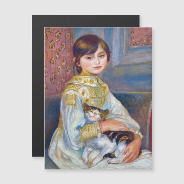 Renoir - Kind mit Katze Magnetkarte (Vorne/Hinten)