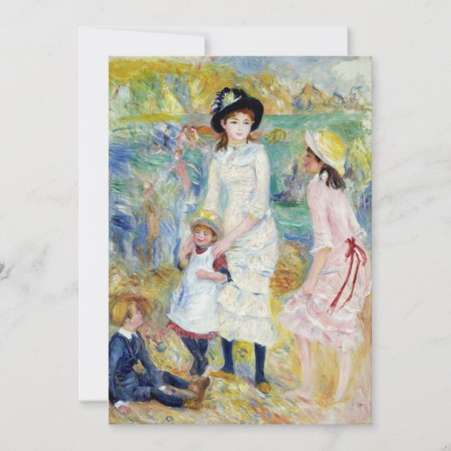 Renoir - Kinder an der Küste, Guernsey Dankeskarte (Vorderseite)