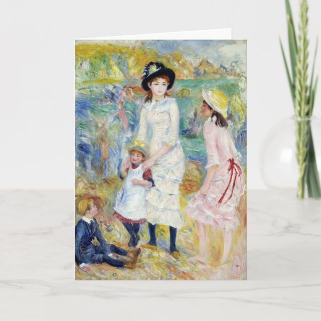 Renoir - Kinder an der Küste, Guernsey Karte (Vorderseite)