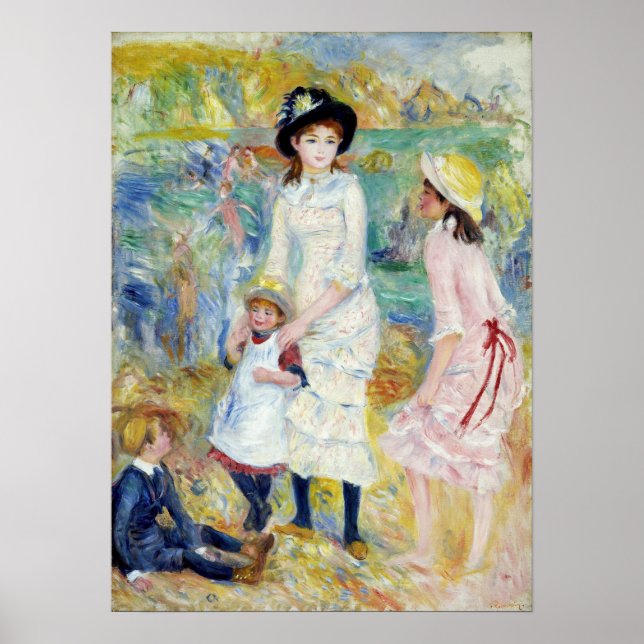 Renoir - Kinder an der Küste, Guernsey Poster (Vorne)