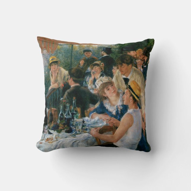 Renoir Luncheon of the Boating Party Kunst, Dichtu Kissen (Vorderseite)