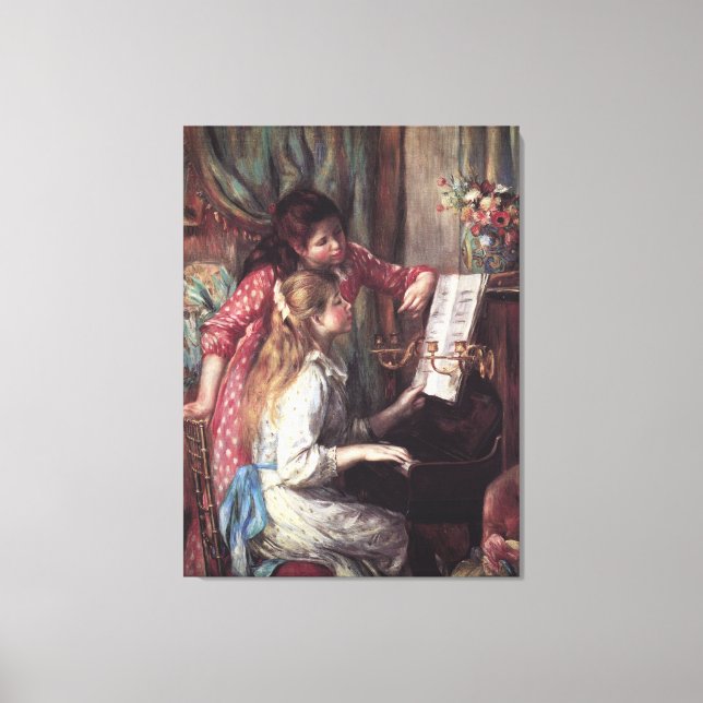 Renoir: Mädchen am Klavier Leinwanddruck (Vorderseite)