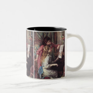 Renoir: Mädchen am Klavier Zweifarbige Tasse