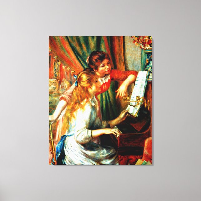 Renoir - Mädchen am Piano Leinwanddruck (Vorderseite)