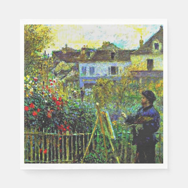 Renoir - Monetmalerei in seinem Garten, Serviette (Vorderseite)