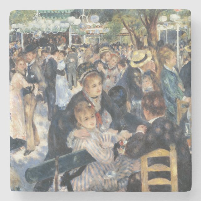 Renoir Moulin Dance Galette Party Steinuntersetzer (Vorderseite)