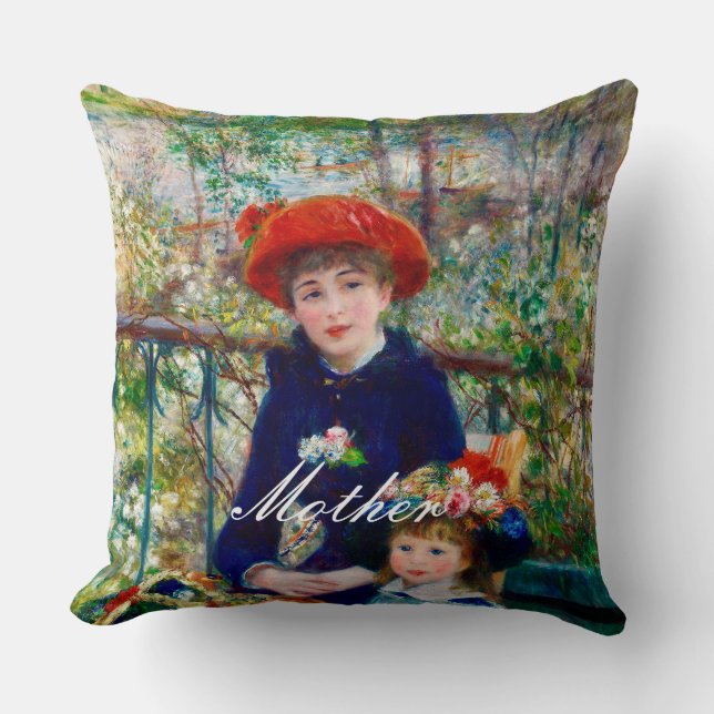 Renoir-Mutter und Kind-Kissen Kissen (Vorderseite)