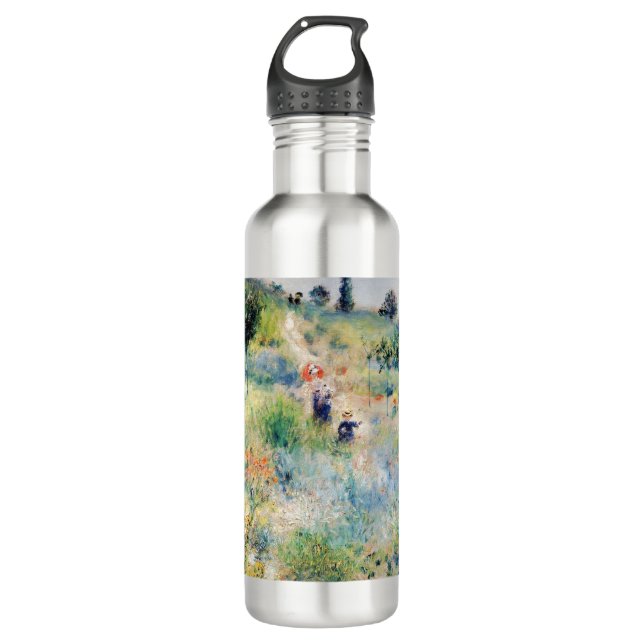 Renoir - Pfad führt durch das große Gras Edelstahlflasche (Vorderseite)
