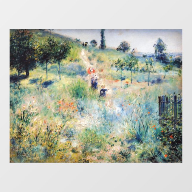 Renoir - Pfad führt durch das große Gras Fensteraufkleber (Blatt)