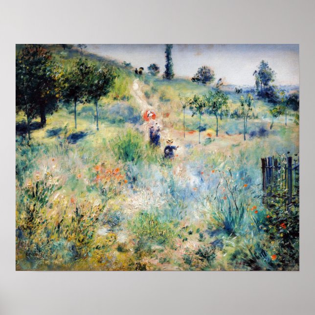 Renoir - Pfad führt durch das große Gras Poster (Vorne)