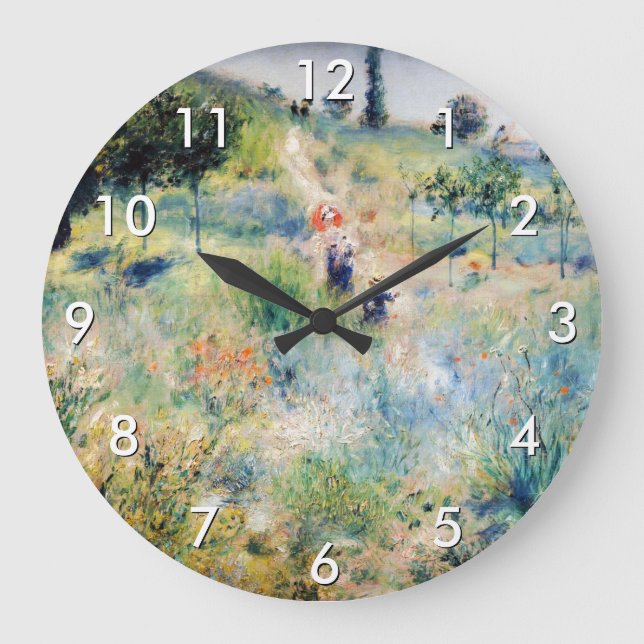 Renoir - Pfad führt durch das große Gras Wanduhr (Vorderseite)