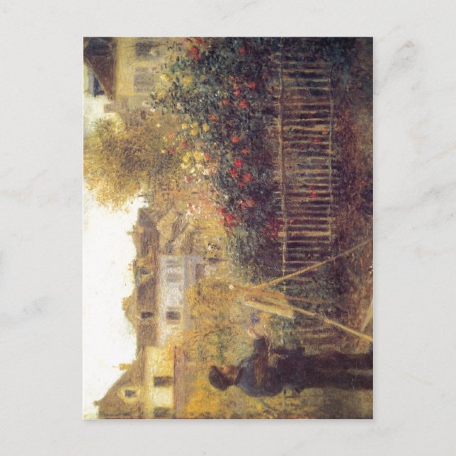 Renoir, Pierre-Auguste Monet beim Malen in seinem  Postkarte (Vorderseite)
