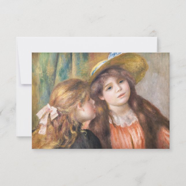 Renoir - Portrait von zwei kleinen Mädchen Dankeskarte (Vorderseite)