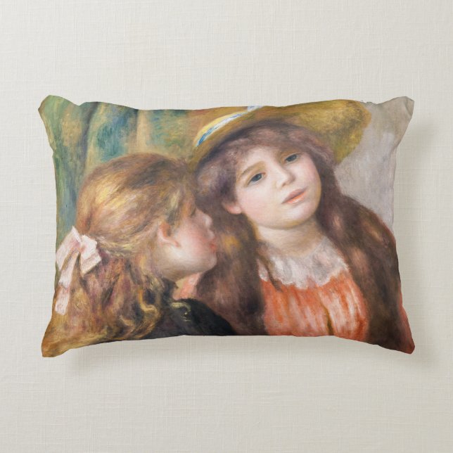 Renoir - Portrait von zwei kleinen Mädchen Dekokissen (Vorderseite)