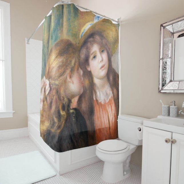 Renoir - Portrait von zwei kleinen Mädchen Duschvorhang (Beispiel)