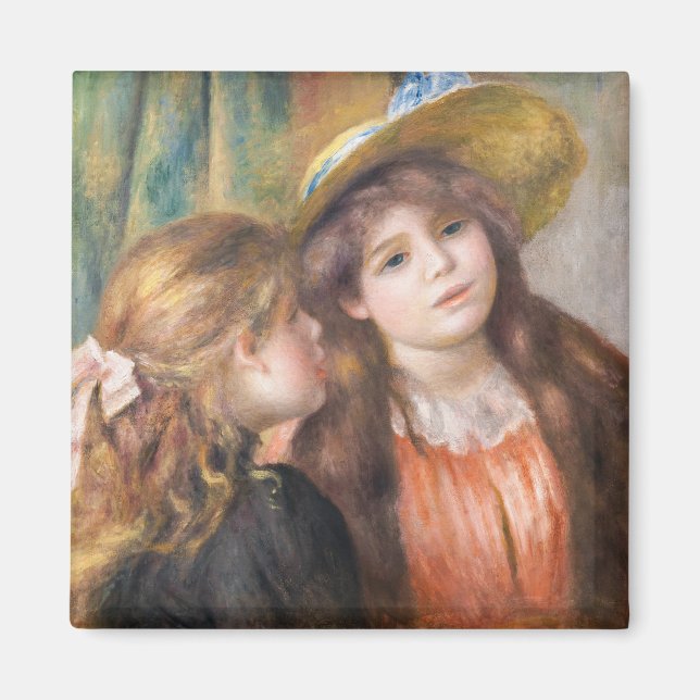 Renoir - Portrait von zwei kleinen Mädchen Magnet (Vorne)