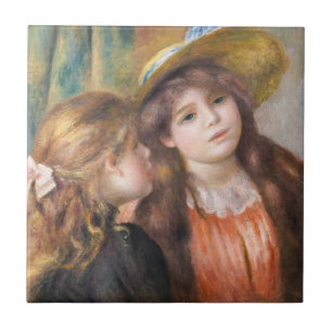 Renoir - Porträt von zwei kleinen Mädchen Fliese